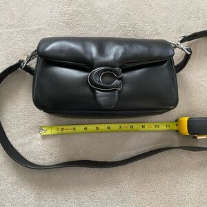 Elegant Black Leather Coach Bag